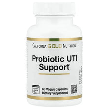 California Gold Nutrition probiotic UTI support bottle with 60 veggie capsules label