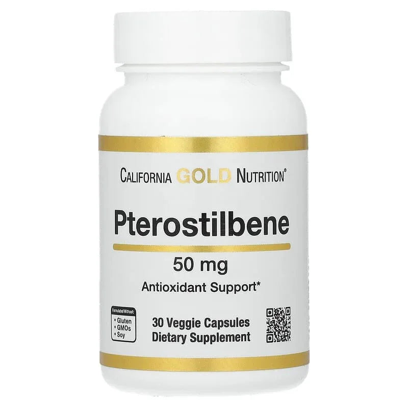 California Gold Nutrition, Pterostilbene, 50 mg, 30 Veggie Capsules - USA MEGA SHOP