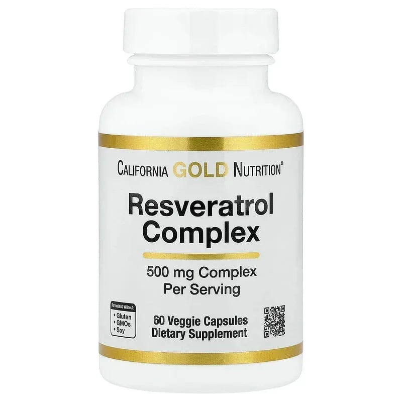 California Gold Nutrition, Resveratrol Complex with Grape Seed Extract, Red Wine Extract, and trans-Resveratrol