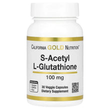 California Gold Nutrition S-Acetyl L-Glutathione bottle, 100 mg, 30 veggie capsules