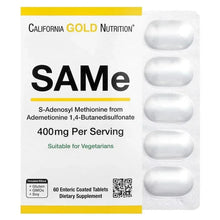 SAMe enteric-coated tablets in blister pack, silver foil-backed view