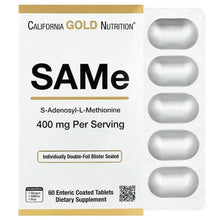 Enteric coated SAMe tablets blister pack with four silver oval tablets