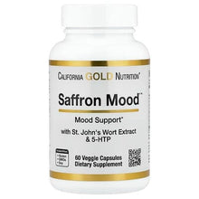 California Gold Nutrition Saffron Mood supplement bottle, 60 veggie capsules