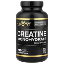 California Gold Nutrition Sport creatine monohydrate bottle with 240 veggie capsules