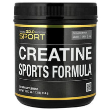 California Gold Nutrition Sport Creatine Sports Formula tub, black with yellow trim
