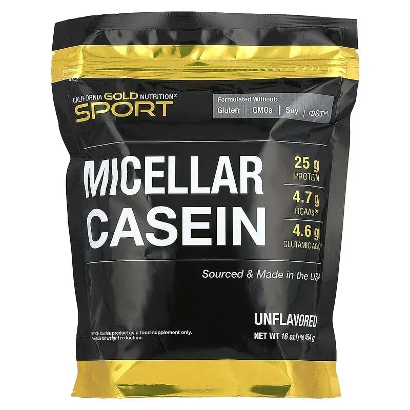 California Gold Nutrition, Sport, Micellar Casein, Unflavored, Slow Absorption, 16 oz (454 g)