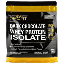 California Gold Nutrition Sport whey protein isolate pouch, dark chocolate, 2 lb