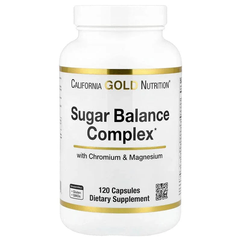 California Gold Nutrition, Sugar Balance Complex with Chromium, Gymnema Sylvestre, Gingko Biloba and Milk Thistle, 120 Capsules - USA MEGA SHOP