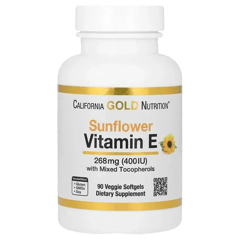 California Gold Nutrition, Sunflower Vitamin E with Mixed Tocopherols, 400 IU, 90 Veggie Softgels