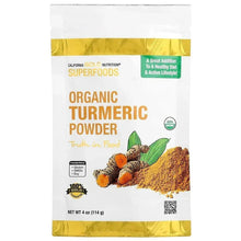 Organic turmeric powder pouch, California Gold Nutrition Superfoods, 4 oz bag
