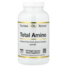 California Gold Nutrition Total Amino supplement bottle, 240 veggie capsules