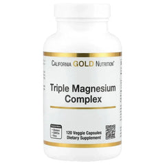 California Gold Nutrition, Triple Magnesium Complex, Malate, Citrate & Bisglycinate Chelate, 120 Veggie Capsules (105 mg per Capsule) - USA MEGA SHOP