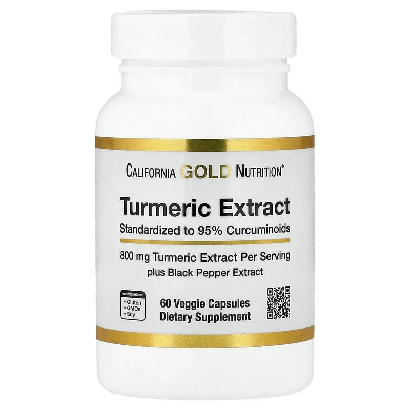 California Gold Nutrition, Turmeric Extract with 95% Curcuminoids, and BioPerineÂ® Black Pepper Extract, 60 Veggie Capsules - USA MEGA SHOP