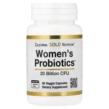 California Gold Nutrition Women’s Probiotics bottle with gold band label on front