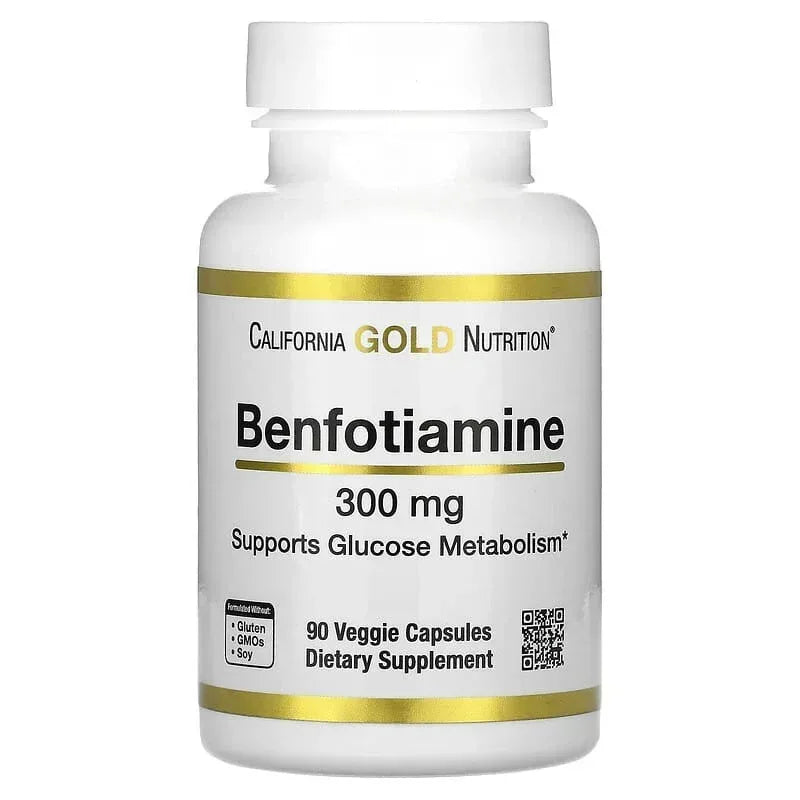 California Gold Nutrition, Benfotiamine with L-Leucine, 90 Veggie Capsules