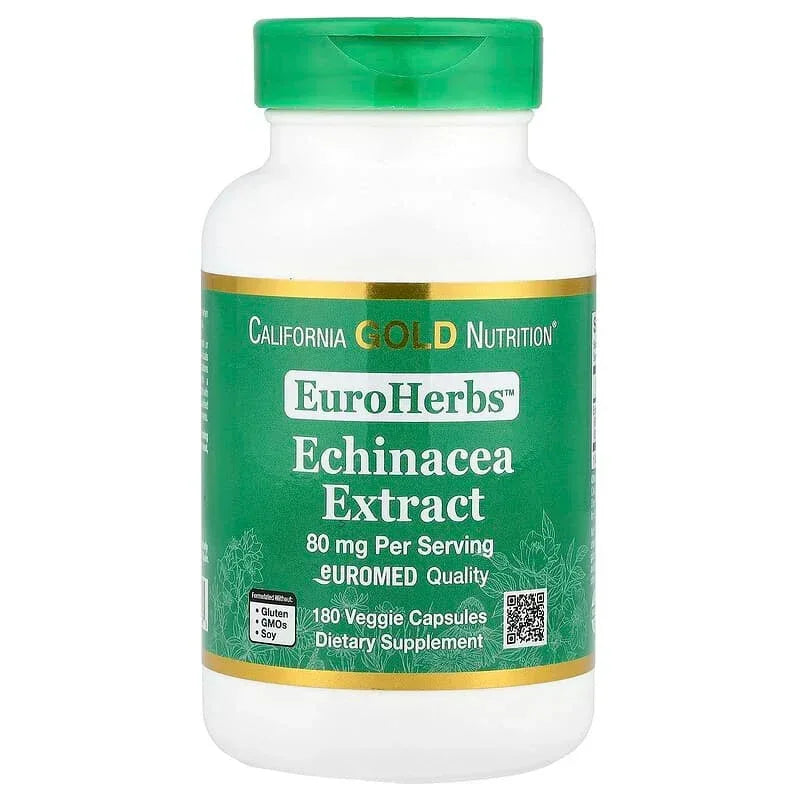 California Gold Nutrition, EuroHerbs™, Echinacea Herb Extract, Euromed Quality, 80 mg