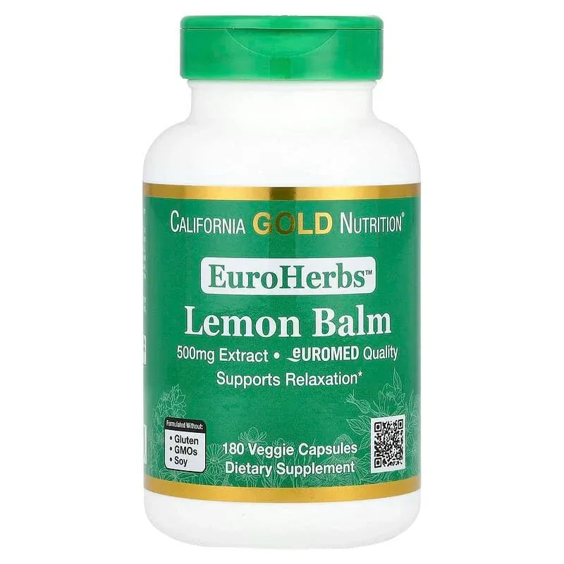 California Gold Nutrition, EuroHerbs™, Lemon Balm Extract, Euromed Quality, 500 mg