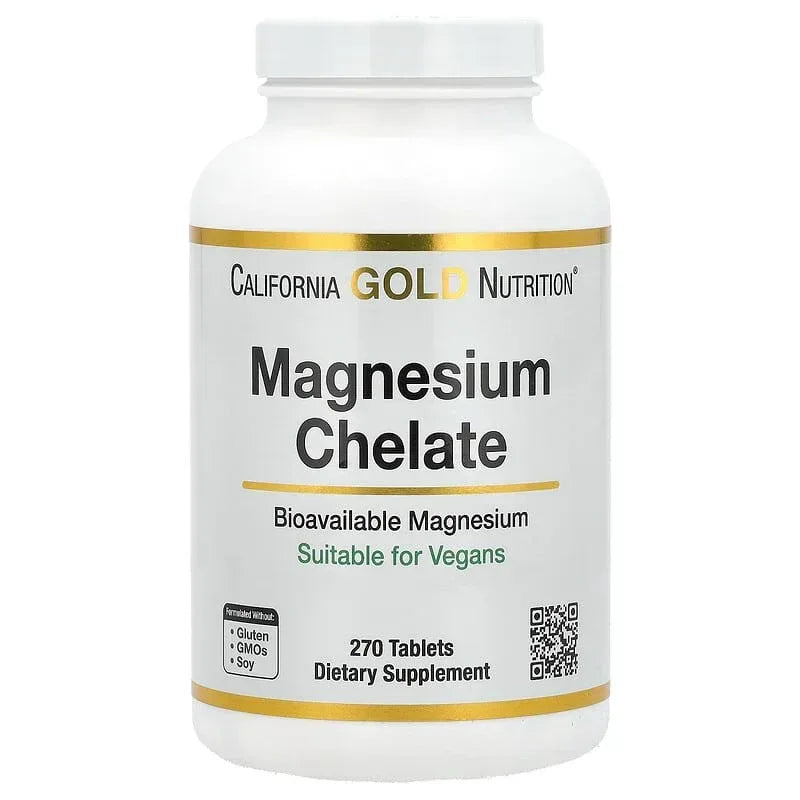 California Gold Nutrition, Magnesium Chelate with Calcium, 90 Tablets