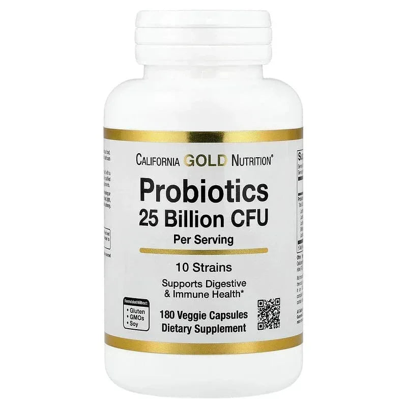California Gold Nutrition, Probiotics with Lactobacillus acidophilus, Bifidobacterium lactis, Lactobacillus plantarum, and Lactobacillus casei, 10 Strain Blend, 25 Billion CFU