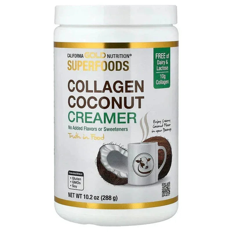 California Gold Nutrition, Superfoods, Collagen Coconut Creamer with Organic Coconut Milk Powder, and Hydrolyzed Collagen Peptides, Unsweetened, 12 Packets 0.85 oz (24 g) Each - USA MEGA SHOP