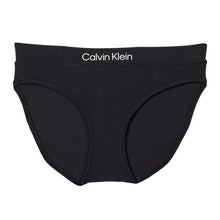 Women's black bikini brief with Calvin Klein logo waistband
