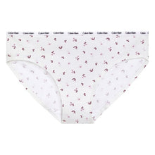 Calvin Klein youth bikini underwear in white with red floral pattern