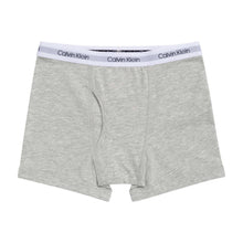 Gray heather boys boxer brief with Calvin Klein logo waistband