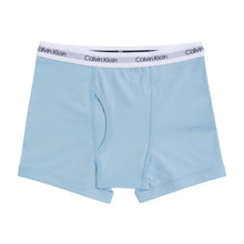 Light blue boys boxer brief with Calvin Klein logo waistband