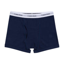 Navy boys boxer brief with Calvin Klein logo waistband