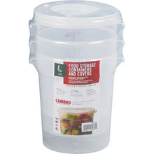 Cambro round 4-quart food storage container with lid, clear plastic