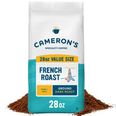 Cameron's Coffee Premium French Roast Ground Coffee, Dark Roast, 28 oz, Naturally Caffeinated - USA MEGA SHOP