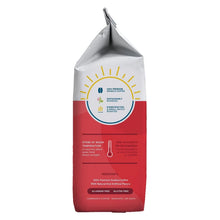 Ground coffee bag side panel with roast and sourcing information