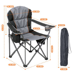 Alvantor Oversized Camping Folding Chair Heavy Duty 500lbs Capacity, Cup Holder & Cooler Bag, Portable for Outdoor