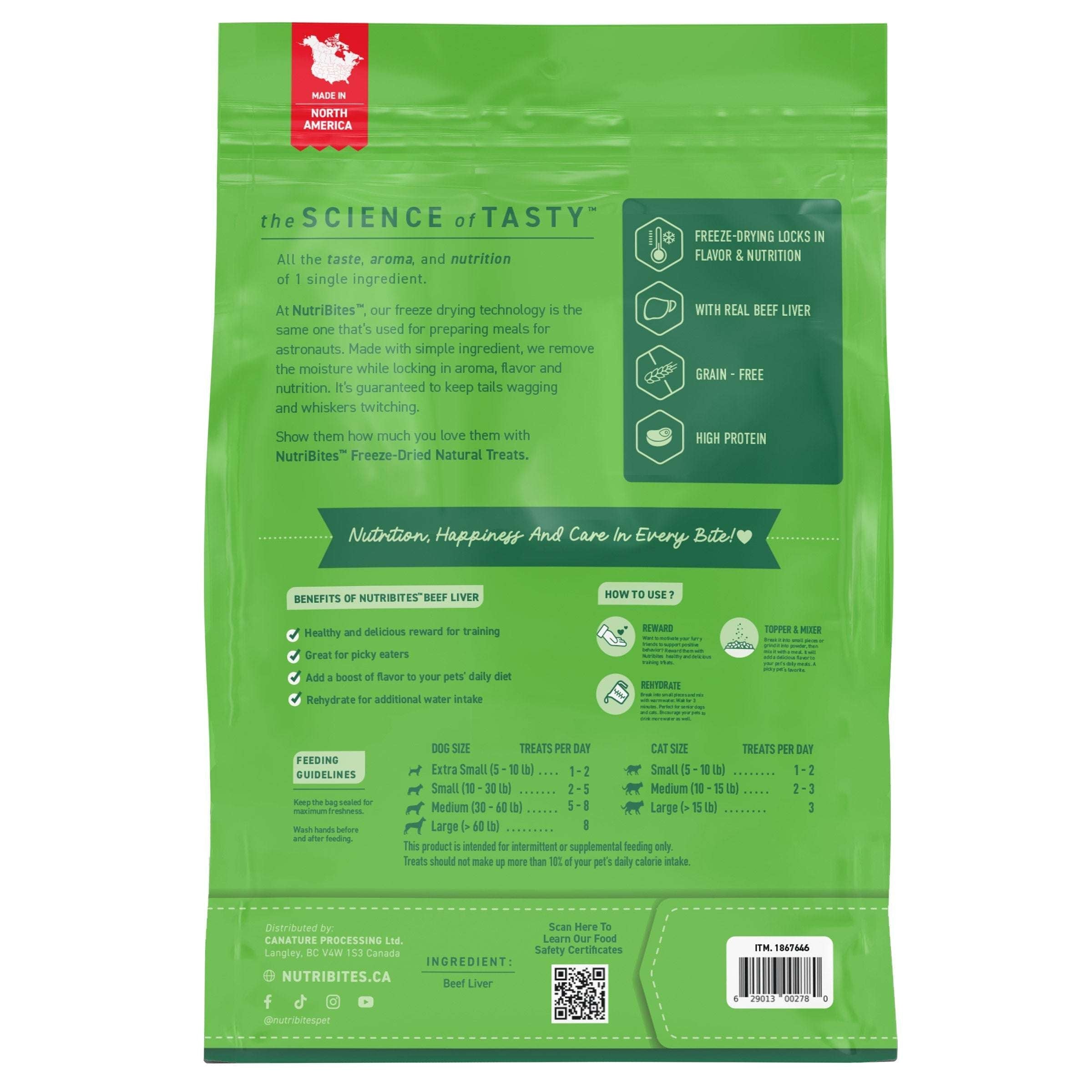 Canature NutriBites Freeze Dried Beef Liver, Dog and Cat Treat 27oz, 2-pack