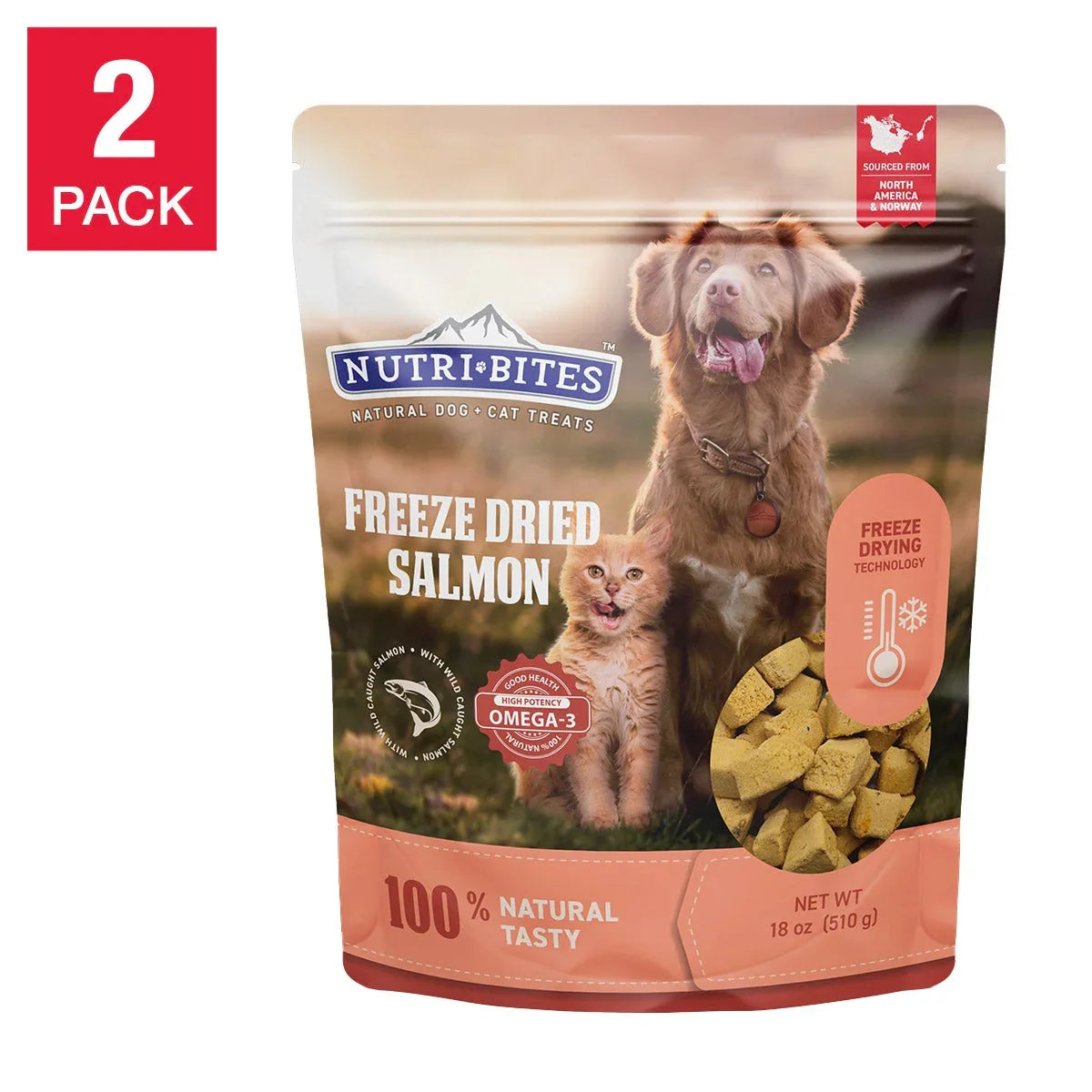Canature NutriBites Freeze Dried Salmon, Dog and Cat Treat 18oz, 2-pack - USA MEGA SHOP