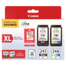 Canon PG-245XL/CL-246XL ink cartridge combo pack, black and tri-color, 2-count