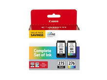 Canon PG-275/CL-276 ink cartridge combo pack, complete set of black and color