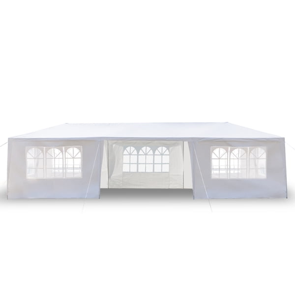 Alvantor White 10x30 ft Outdoor Pop Up Canopy Tent with Removable Sidewalls and Windows,Easy-Setup Gazebo,7 Sides