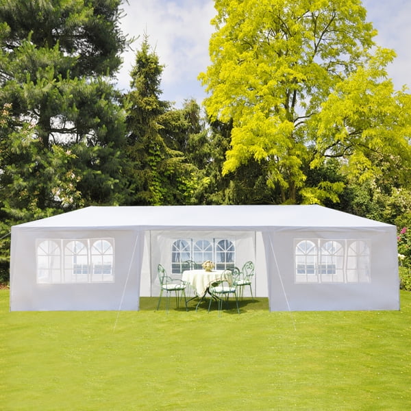 Alvantor White 10x30 ft Outdoor Pop Up Canopy Tent with Removable Sidewalls and Windows,Easy-Setup Gazebo,7 Sides