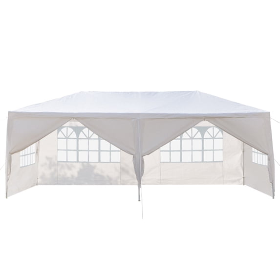 Alvantor White 10x20 ft Outdoor Pop Up Canopy Tent with 6 Removable Sidewalls,Easy-Setup Gazebo,6 Sides
