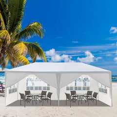 Alvantor White 10x20 ft Outdoor Pop Up Canopy Tent with 6 Removable Sidewalls,Easy-Setup Gazebo,6 Sides