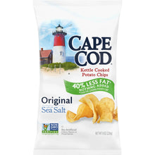 Cape Cod kettle cooked potato chips bag, original sea salt, 40% less fat