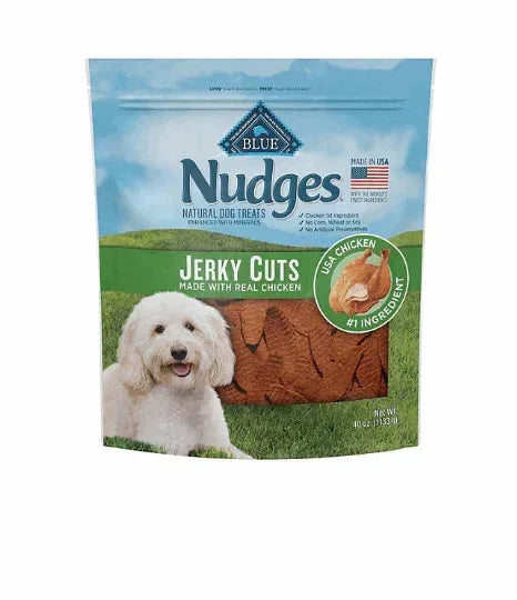 Blue Buffalo Nudges Natural Jerky Cut Dog Treats, Chicken Flavored, 40 oz.