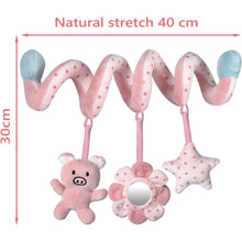 Pink piggy spiral plush toy set, 30 cm length shown, with pig and star parts