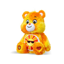 Care Bears medium plush Funshine Bear, orange fur seated with sunglasses and smile