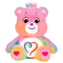 14-inch Togetherness Bear plush with smiling face and rainbow heart on tummy.