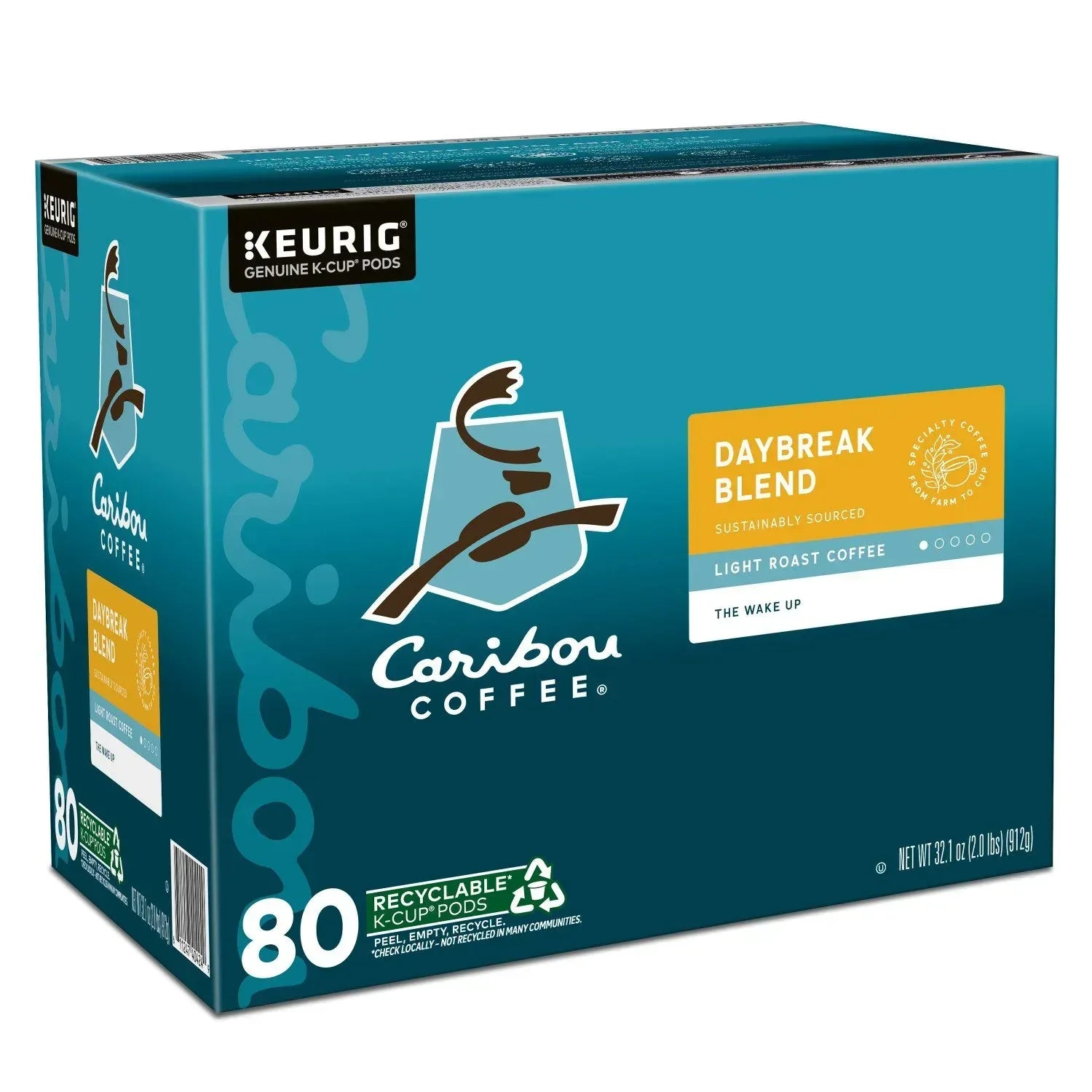 Caribou Coffee Light Roast K-Cup, Daybreak Morning Blend, 80 ct.