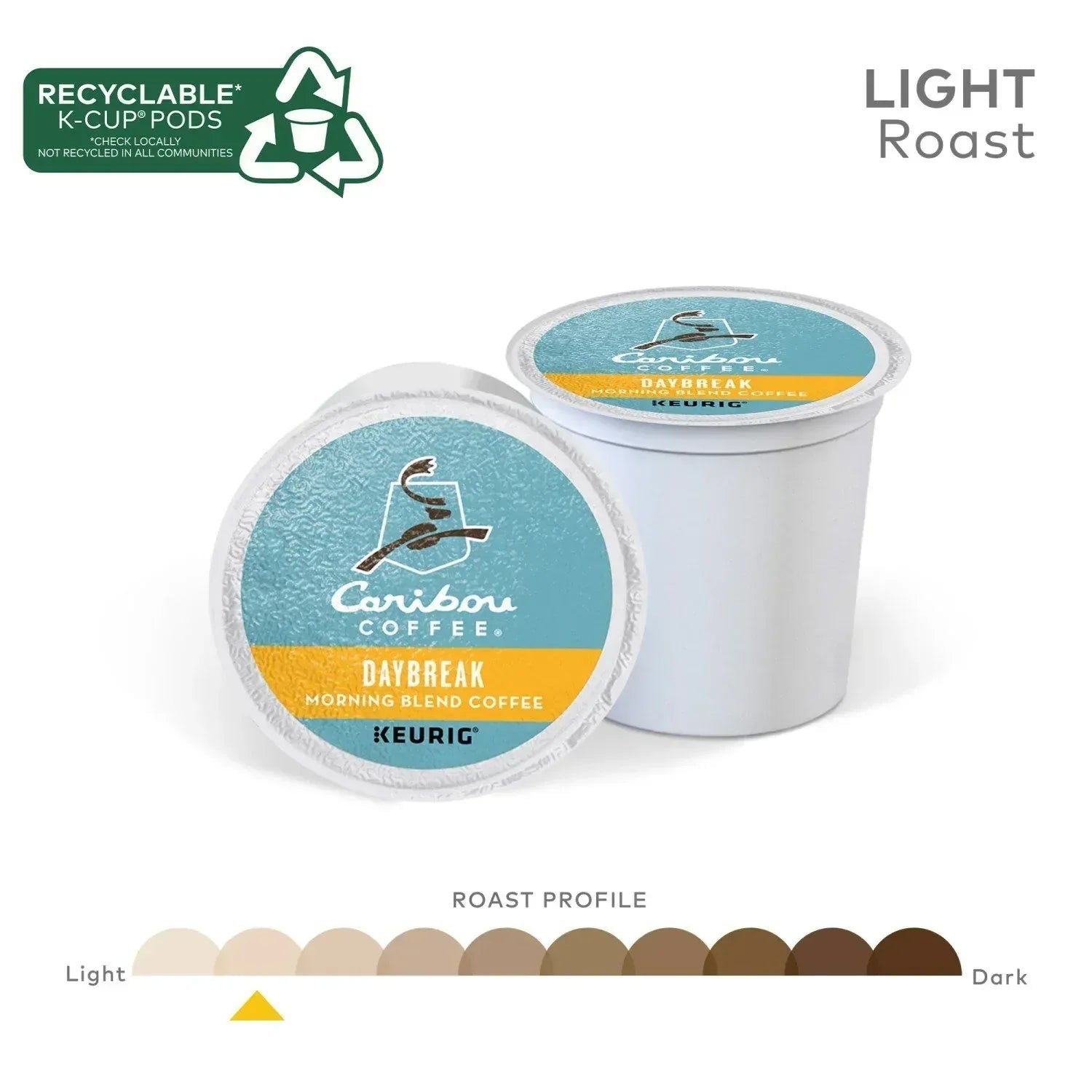 Caribou Coffee Light Roast K-Cup, Daybreak Morning Blend, 80 ct.