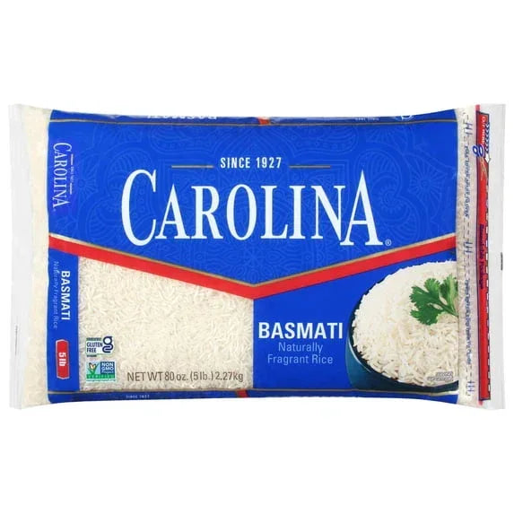Carolina Basmati Naturally Fragrant White Rice, Long Grain, 5 lb Bag - USA MEGA SHOP