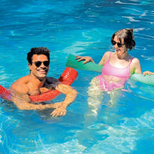 Water sports noodle set, red and green foam noodles
